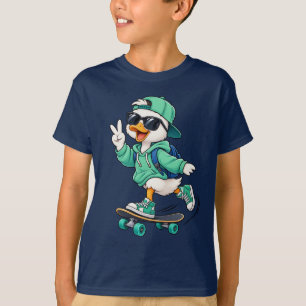 Cooles Skater-Enten-T-Shirt – Trendige Streetwear- T-Shirt