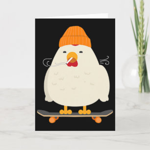 Cooles Skater-Huhn-Skateboard Karte