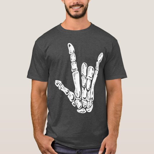 Cooles Skeleton Rock Hand Konzert Punk Rock Spooky T-Shirt (Vorderseite)