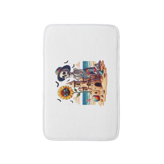 Cooles Skelett am Strand Badematte (Vorderseite Vertikal)