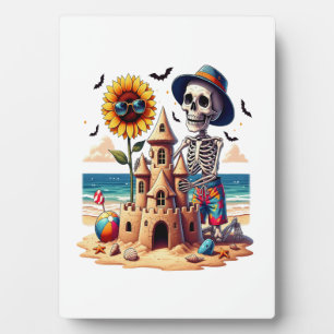 Cooles Skelett am Strand Fotoplatte