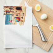 Cooles Skelett am Strand Geschirrtuch (Viertel Falte)