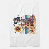 Cooles Skelett am Strand Geschirrtuch (Vertikal)