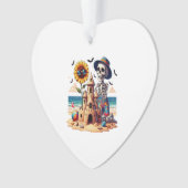 Cooles Skelett am Strand Ornament (Vorderseite)