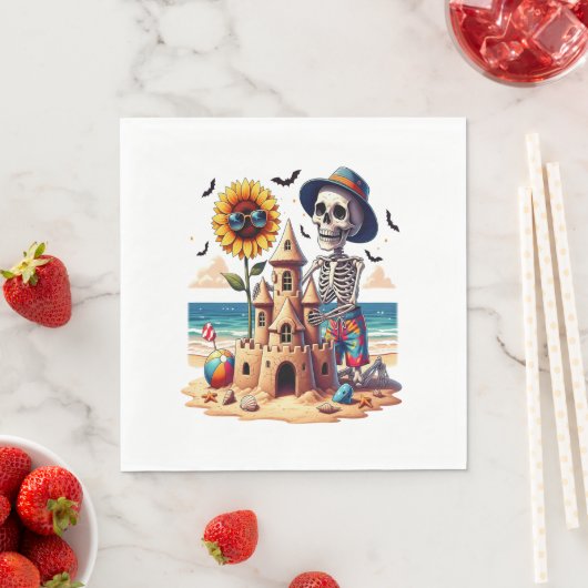 Cooles Skelett am Strand Serviette (Beispiel)