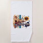 Cooles Skelett am Strand Strandtuch (Vorderseite)