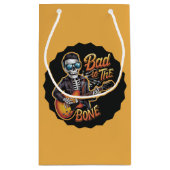 Cooles Skelett Bad to Bone mit Gitarre Kleine Geschenktüte (Rückseite)