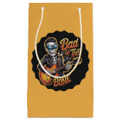 Cooles Skelett Bad to Bone mit Gitarre Kleine Geschenktüte (Vorderseite)