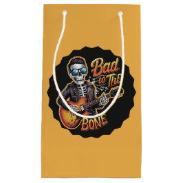 Cooles Skelett Bad to Bone mit Gitarre Kleine Geschenktüte