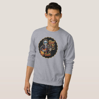 Cooles Skelett Bad to Bone mit Gitarre Sweatshirt