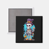 Cooles Skelett in einem Top Hat Halloween Magnet (Vorderseite/Rückseite)