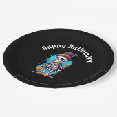 Cooles Skelett in einem Top Hat Halloween Pappteller (Schrägansicht)
