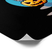 Cooles Skelett in einem Top Hat Halloween Poster (Ecke)