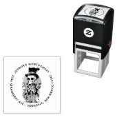 Cooles Skelett in einer Top Hat Halloween-Adresse Permastempel (Beispiel)