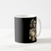 Cooles Skelett-Mädchen mit Hund - Gothischer Tierl Kaffeetasse (VorderseiteRechts)