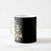 Cooles Skelett-Mädchen mit Hund - Gothischer Tierl Kaffeetasse (Vorderseite Links)