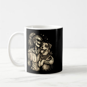 Cooles Skelett-Mädchen mit Hund - Gothischer Tierl Kaffeetasse