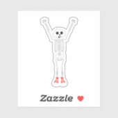 Cooles Skelettdesign Halloween Aufkleber (Blatt)