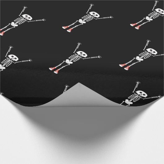 Cooles Skelettdesign Halloween Geschenkpapier (Ecke)