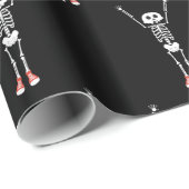 Cooles Skelettdesign Halloween Geschenkpapier (Rolleneckpunkt)