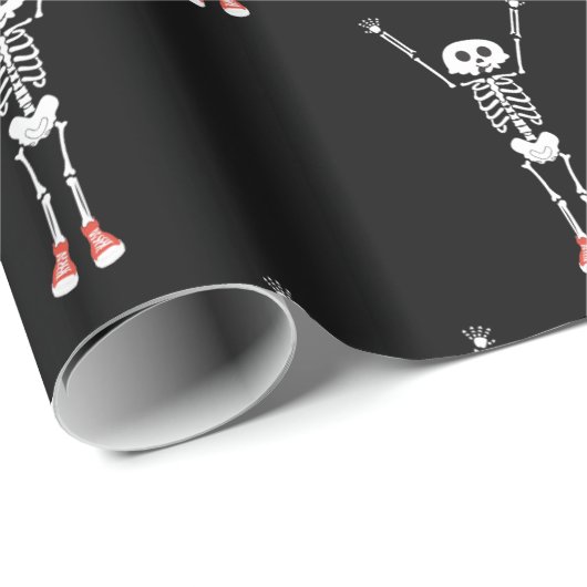 Cooles Skelettdesign Halloween Geschenkpapier (Rolleneckpunkt)