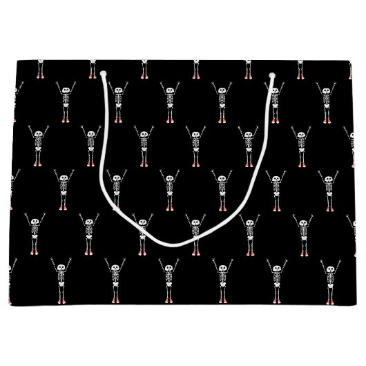 Cooles Skelettdesign Halloween Große Geschenktüte (Vorderseite)