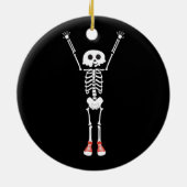 Cooles Skelettdesign Halloween Keramik Ornament (Hinten)