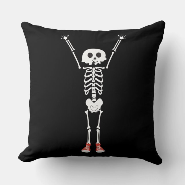 Cooles Skelettdesign Halloween Kissen (Vorderseite)