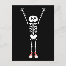 Cooles Skelettdesign Halloween Postkarte