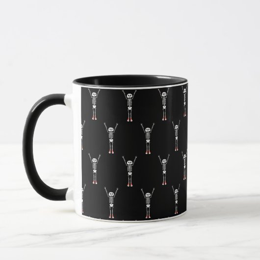 Cooles Skelettdesign Halloween Tasse (Links)