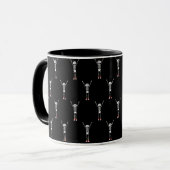 Cooles Skelettdesign Halloween Tasse (Vorderseite Links)