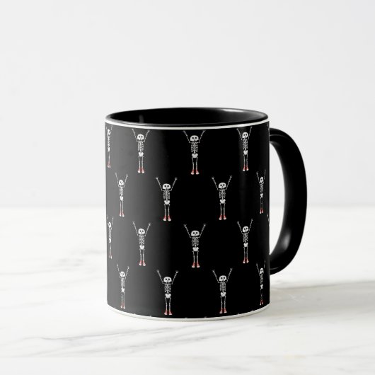Cooles Skelettdesign Halloween Tasse (VorderseiteRechts)
