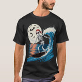 Cooles Skelettsurfen nachts - Halloween Beach T-Shirt (Vorderseite)
