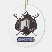 Cooles Skihelm Keramik Ornament (Links)