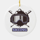 Cooles Skihelm Keramik Ornament (Hinten)