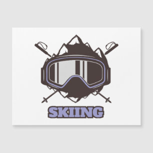 Cooles Skihelm Magnetkarte