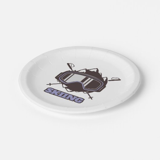 Cooles Skihelm Pappteller (Schrägansicht)