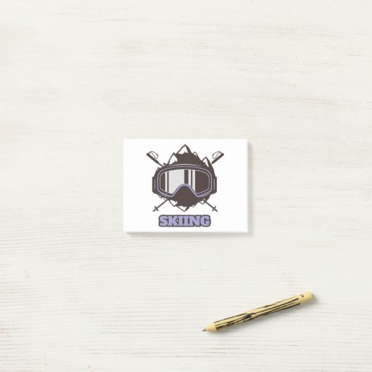 Cooles Skihelm Post-it Klebezettel (Auf Schreibtisch)