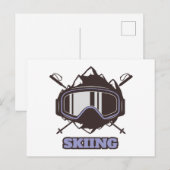 Cooles Skihelm Postkarte (Vorne/Hinten)