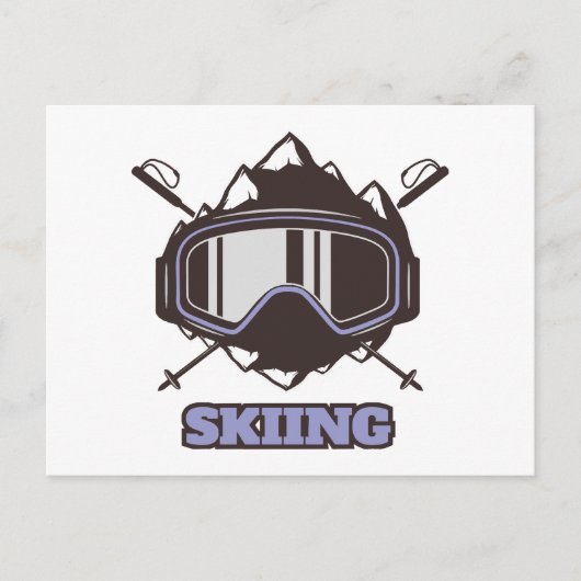 Cooles Skihelm Postkarte (Vorderseite)
