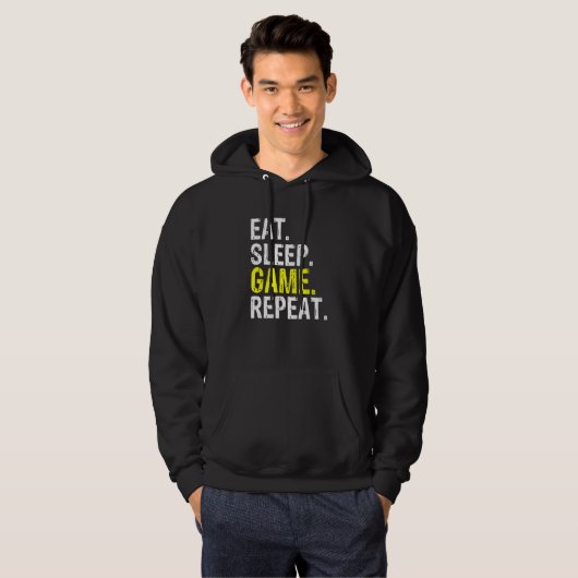 Cooles Sleep Game Wiederholen Gaming und Gamer Mem Hoodie (Vorne ganz)