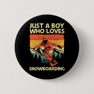Cooles Snowboarddesign für Jungen Kinder Snowboard Button