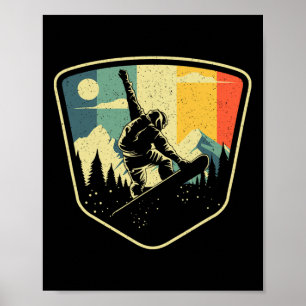 Cooles Snowboarddesign für Männer Frauen Vintager Poster