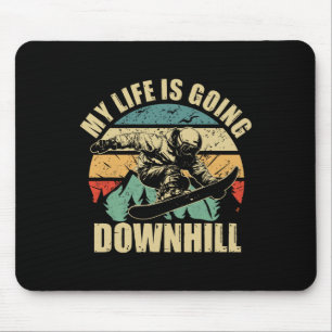 Cooles Snowboarden in meinem Leben geht bergab Mousepad