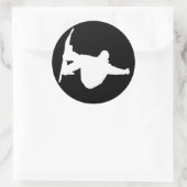 Cooles Snowboarden Runder Aufkleber (Tasche)