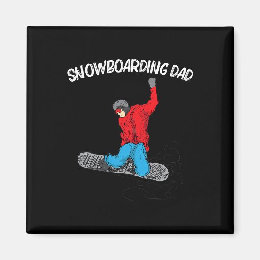 Cooles Snowboarden Vater Papio Magnet (Vorne)
