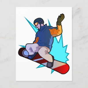 Cooles Snowboarder Wintersportgeschenk Postkarte