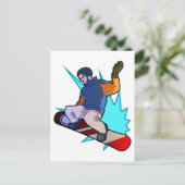Cooles Snowboarder Wintersportgeschenk Postkarte (Stehend Vorderseite)