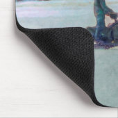 Cooles Snowmobiler am Eissee Wintersportthema Mousepad (Ecke)