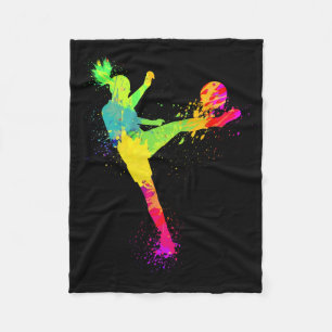 Cooles Soccer-Design für Frauen Mädchen Fußballspi Fleecedecke
